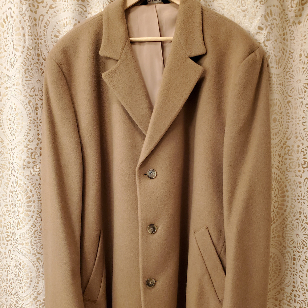 Jos. A. Bank Wool / Camel Hair / Silk Topcoat 48R